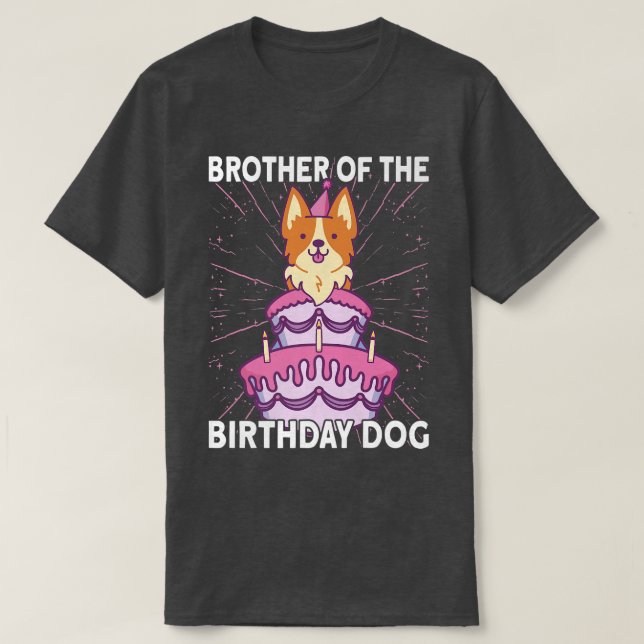 T-shirt Frère Du Chien D'Anniversaire Anniversaire Chien C (Design devant)
