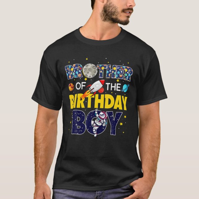T-shirt Frère Du Garçon D'Anniversaire 2E Outfit Space (Devant)