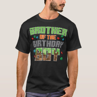 T-shirt Frère du garçon d'anniversaire Pixel Gamer Fête d'
