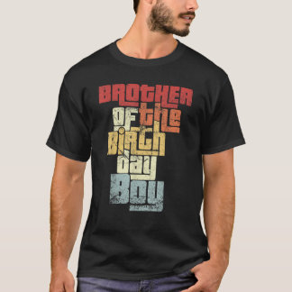 T-shirt Frère du garçon de la fête d'anniversaire rétro co