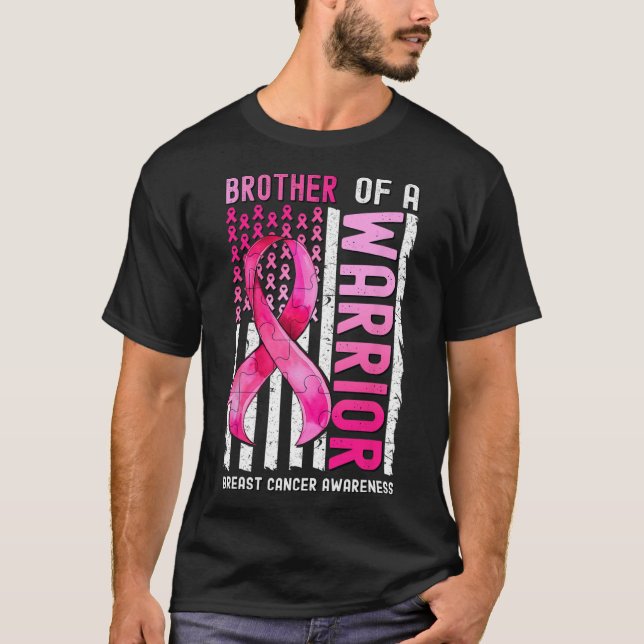 T-shirt Frère D'Un Guerrier Cancer Du Sein Usa (Devant)