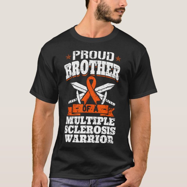 T-shirt Frère D'Un Guerrier De Sclérose En Plain (Devant)
