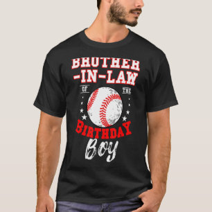 T-shirt Frère En Droit De L'Anniversaire Thème De Baseball