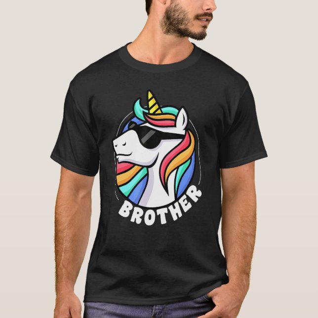 T-shirt Frère Licorne Pour Garçons (Devant)