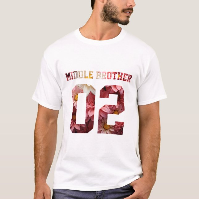 T-shirt Frère médian à fleurs 02 (Devant)
