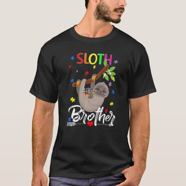 T-shirt Frère mignon de sensibilisation à l'autisme sloth  (Devant)