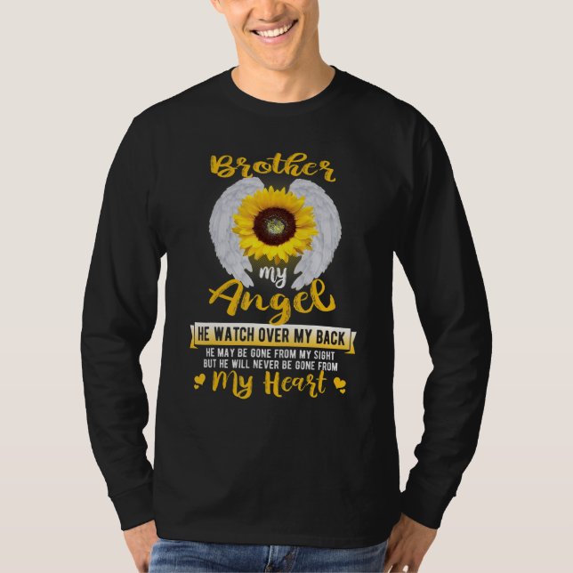 T-shirt Frère Mon Ange Il Regarde Mon Dos Manqué En M (Devant)