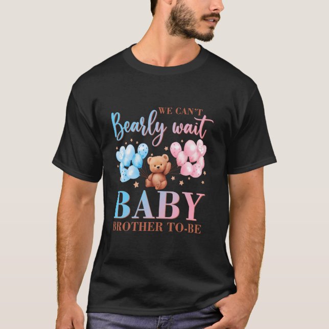 T-shirt Frère On Peut Attendre Baby shower Ours Famille (Devant)