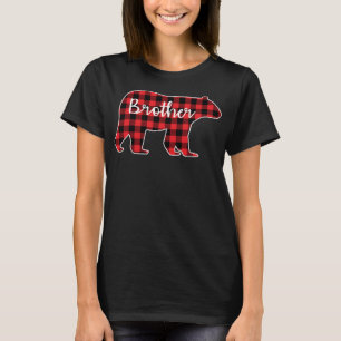 T-shirt Frère Ours Rouge Plaid Design Famille Correspondan