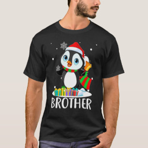 T-shirt Frère Penguins Santa Chapeau Famme de Noël