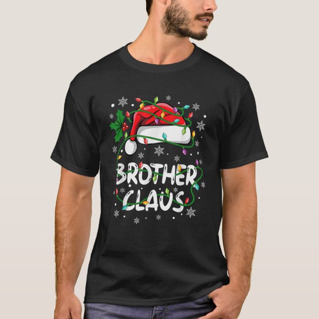 T-shirt Frère Père Noël Famille Escadron de Noël Équipe Ma (Devant)