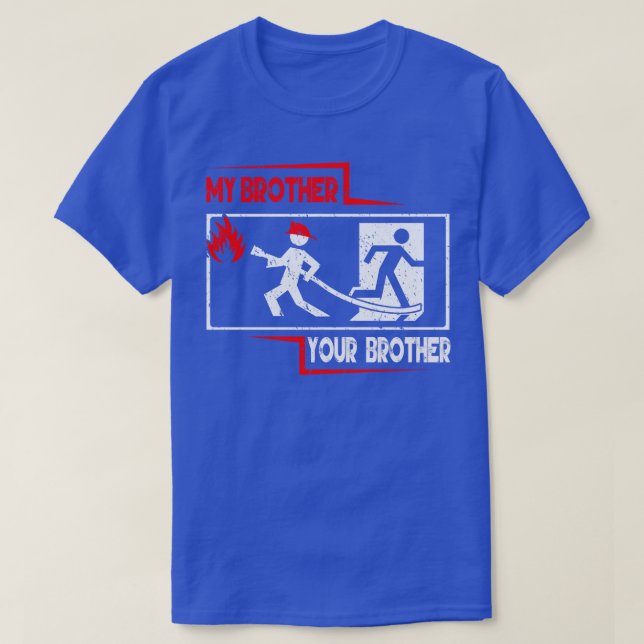 T-shirt Frère pompier Fière Fière Firété Secours (Design devant)