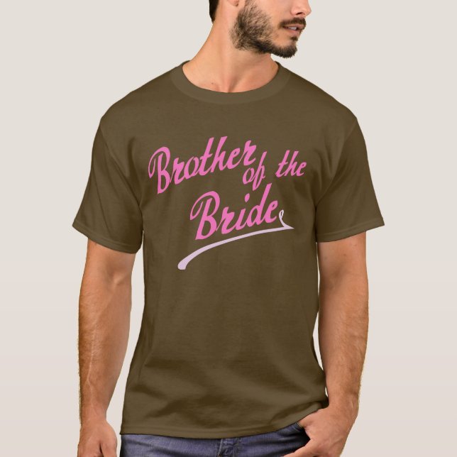 T-shirt Frère rose de la mariée (Devant)