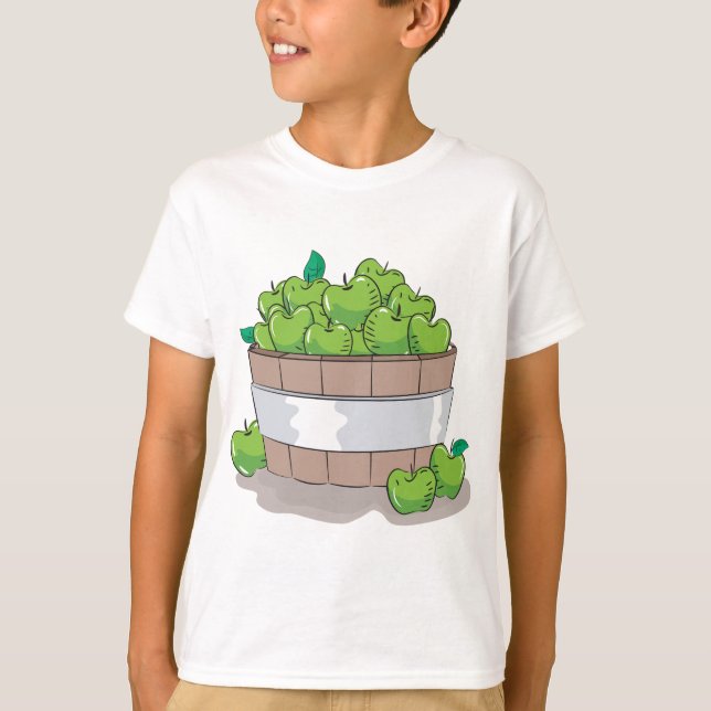 T-shirt Fresh Green Apple Harvest Barrel Granny Smith (Devant)
