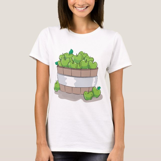 T-shirt Fresh Green Apple Harvest Barrel Granny Smith (Devant)