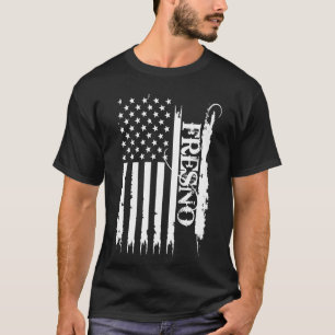 T-shirt Fresno États-Unis en détresse avec le drapeau amér