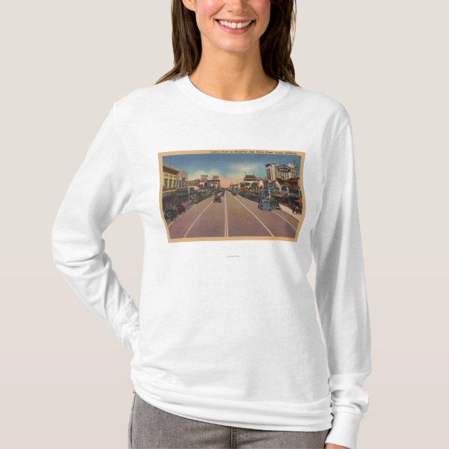 T-shirt Fresno, vue de CA - nord sur Broadway (Devant)