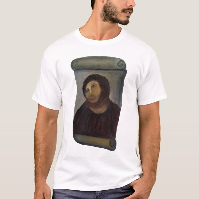 T-shirt fresque de peinture de jésus en ruine - (latin : e (Devant)