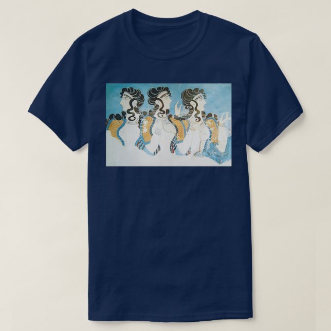 T-shirt Fresque montrant trois femmes du palais de Knossos (Design devant)