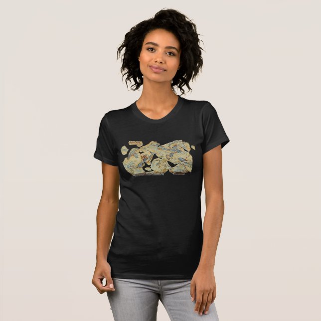 T-shirt fresque peinte de poisson grec antique art murale  (Devant entier)