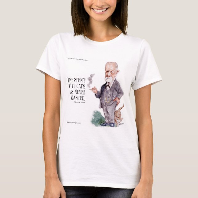 T-shirt Freud & Citation À Propos Des Chats Femmes (Devant)
