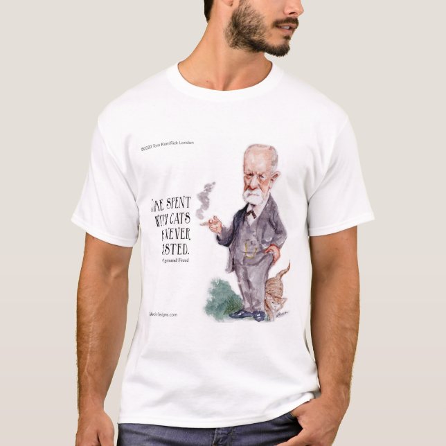 T-shirt Freud & Citation sur les chats (Devant)