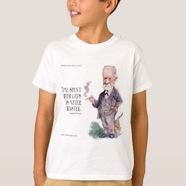 T-shirt Freud & Citation sur les chats garçons (Devant)
