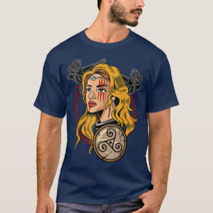 T-shirt Freyja Norse Goddess Odins Ravens Huginn and Munin
