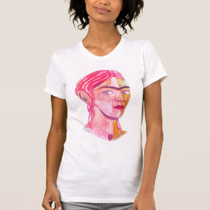 T-shirt Frida Kahlo (aquarelle rouge)
