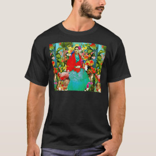 T-shirt Frida Kahlo avec des animaux mexicains, Plantes, B