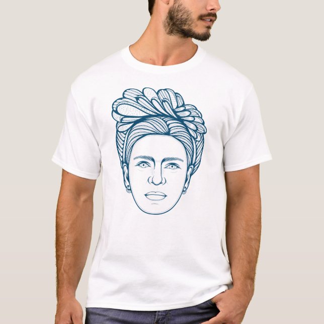 T-shirt Frida Kahlo Line Art (Devant)