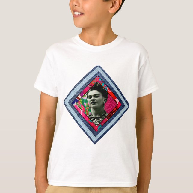 T-shirt Frida Kahlo Retro Denim Diamond (Devant)