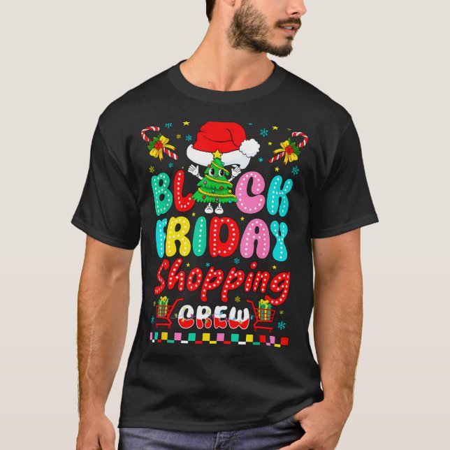 T-shirt Friday Shopng Crew Christmas Lights Black Shopng F (Devant)