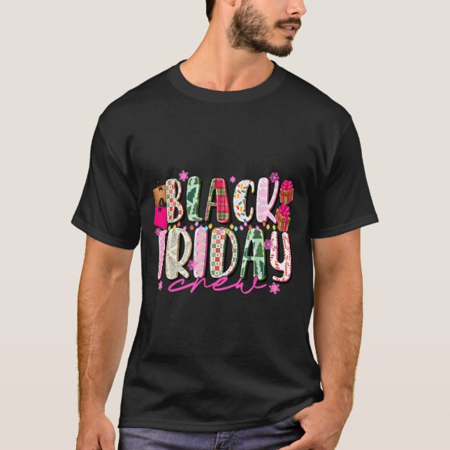 T-shirt Friday Shopng Crew Christmas Lights Black Shopng F (Devant)
