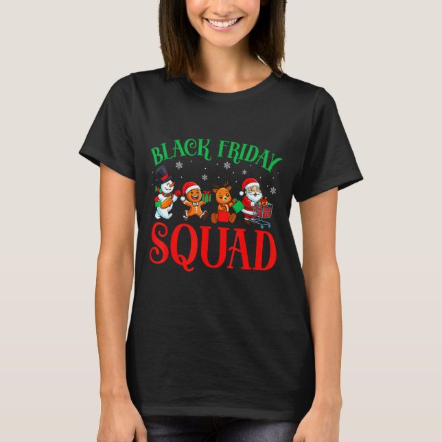 T-shirt Friday Shopng Squad Christmas Black Shopng Family  (Devant)