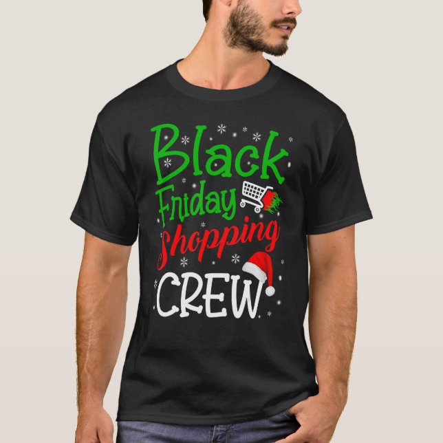T-shirt Friday Shopping Crew Christmas Black Shopping Fami (Devant)
