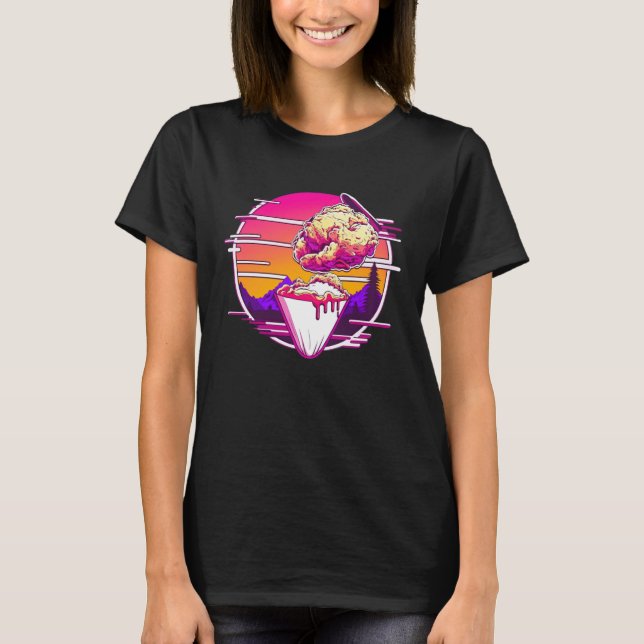 T-shirt Fried Chicken Synthwave 80s Retrowave Aesthetic (Devant)