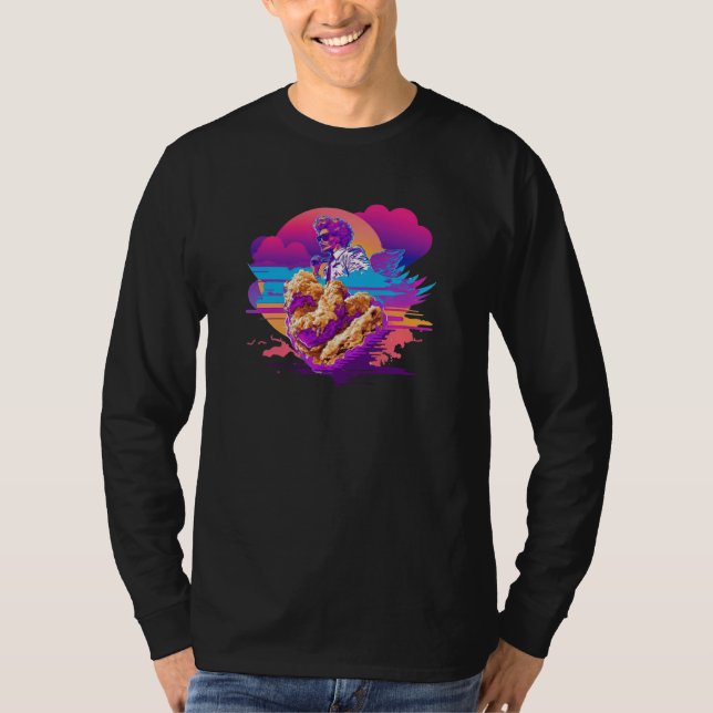 T-shirt Fried Chicken Synthwave 80s Retrowave Aesthetic  1 (Devant)