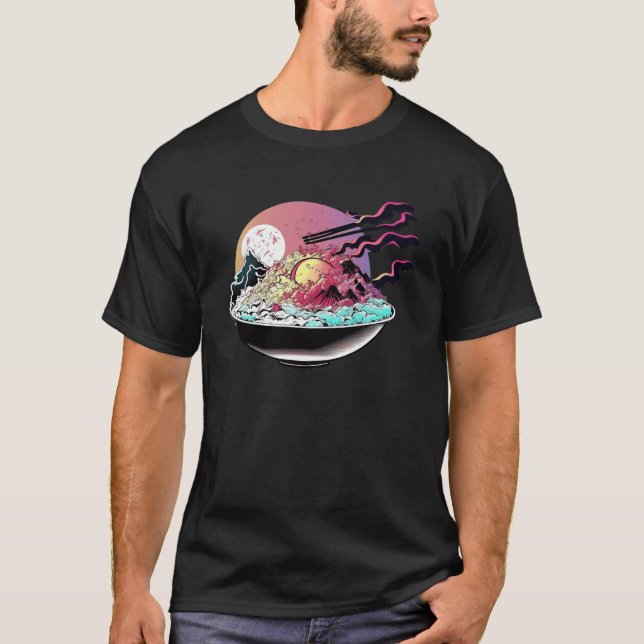 T-shirt Fried Rice Synthwave 80s Retrowave Aesthetic  1 (Devant)