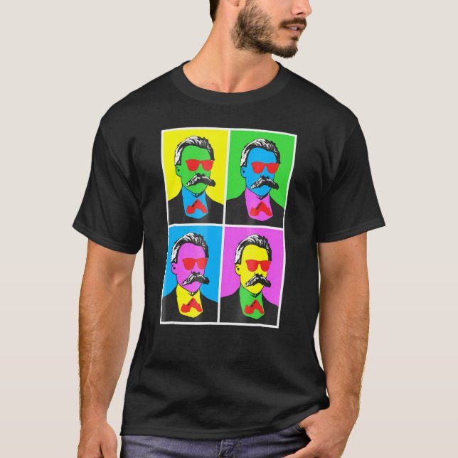 T-shirt Friedrich Nietzsche Poster d'art pop (Devant)