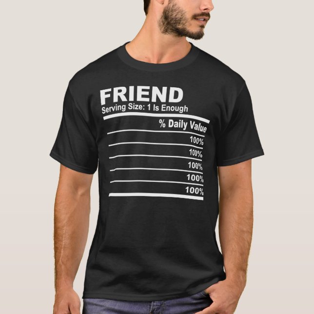 T-shirt Friend Nutrition Facts Personnalisé Famille (Devant)