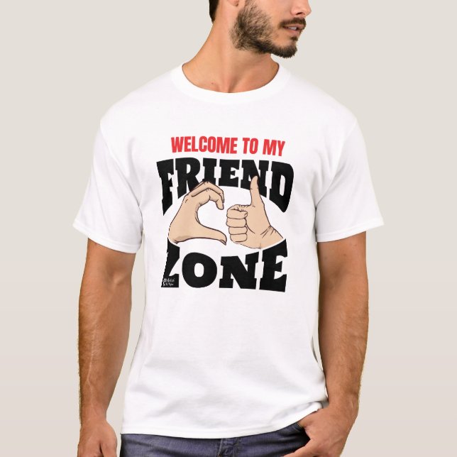 T-shirt Friend Zone Hommes Blanc (Devant)