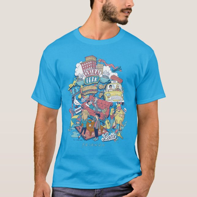 T-shirt FRIENDS™ | Collage de dessins animés (Devant)