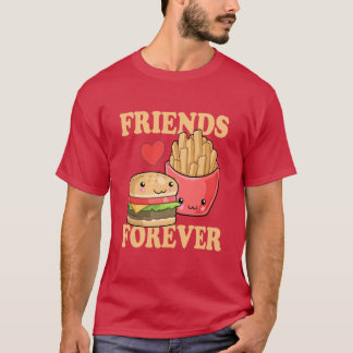 T-shirt Friends Forever Burger et Fries Humour