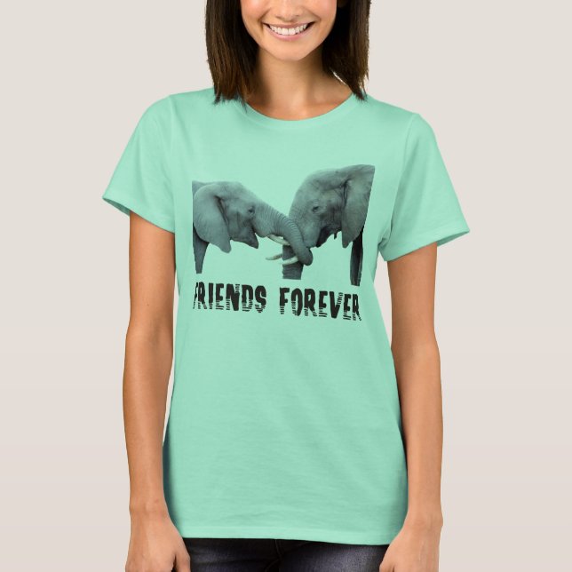 T-shirt Friends Forever Elephants embrasser / embrasser (Devant)