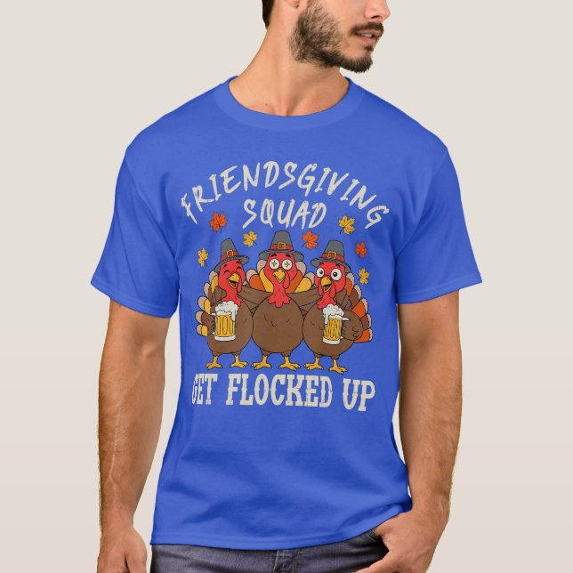 T-shirt Friendsgiving Squadurkeyhanksgiving Friends Drinki (Devant)