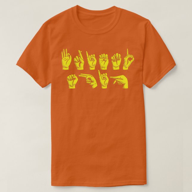 T-shirt Friendship Funny American Sign Language (Design devant)