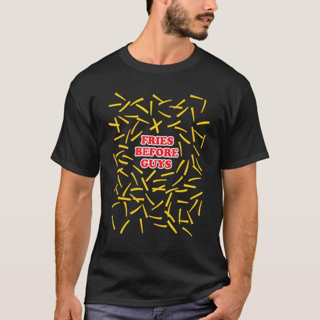 T-shirt Fries Avant Les Gars Drôle Fries Français Single D (Devant)