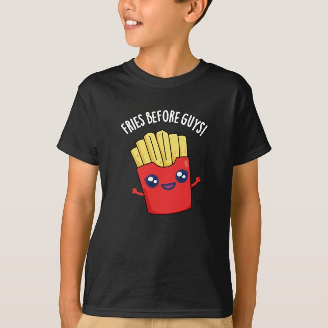 T-shirt Fries avant les gars drôle Fries Pun Dark BG (Devant)
