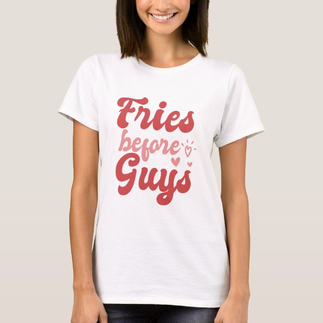 T-shirt Fries avant les gars Saint Valentin (Devant)